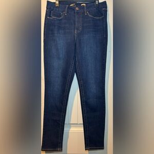 Seven7 Tummyless Slimming Skinny Jeans High Rise Dark Blue Wash Size 12